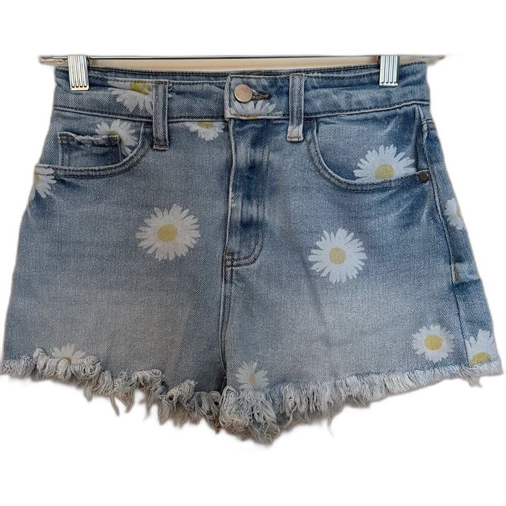 Material Girl Sunflower Cutoff Jean Shorts Juniors Size 3